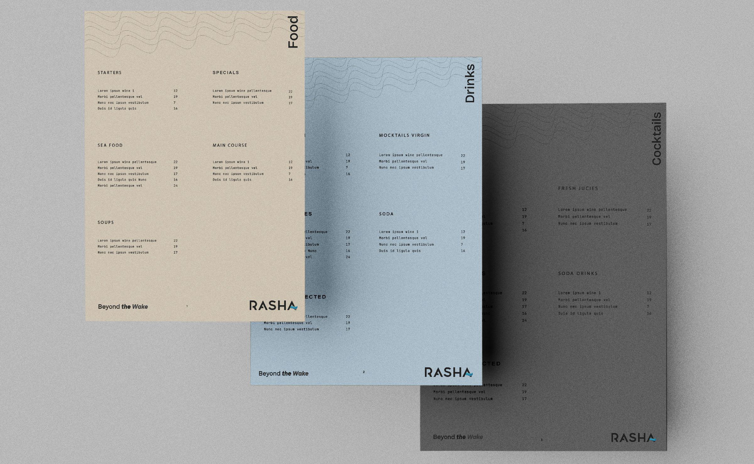 Rasha Yacht Menu